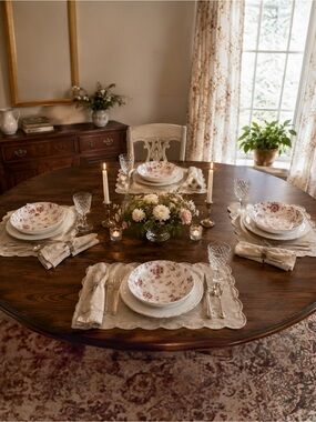 Queen’s Set of 4 Rose Chintz Red Coupe Cereal Bowls Replacements Made in England